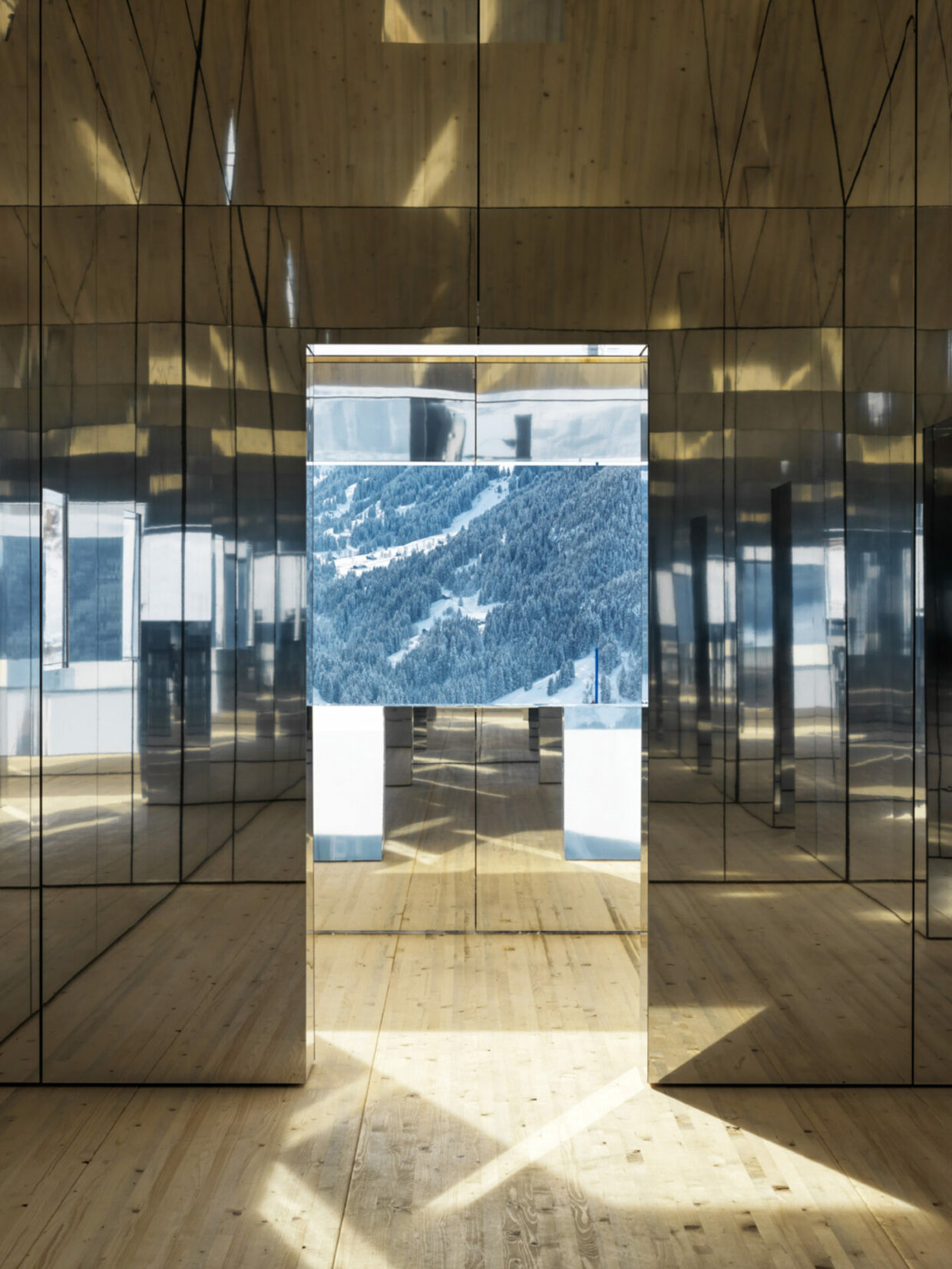 Doug Aitken’s mirrored Mirage house installed in Swiss alps | 5