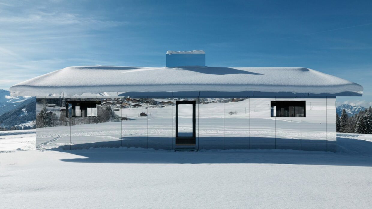 Doug Aitken’s mirrored Mirage house installed in Swiss alps | 1